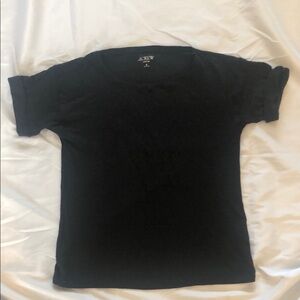 J. Crew Slub Linen Black T-Shirt—Small